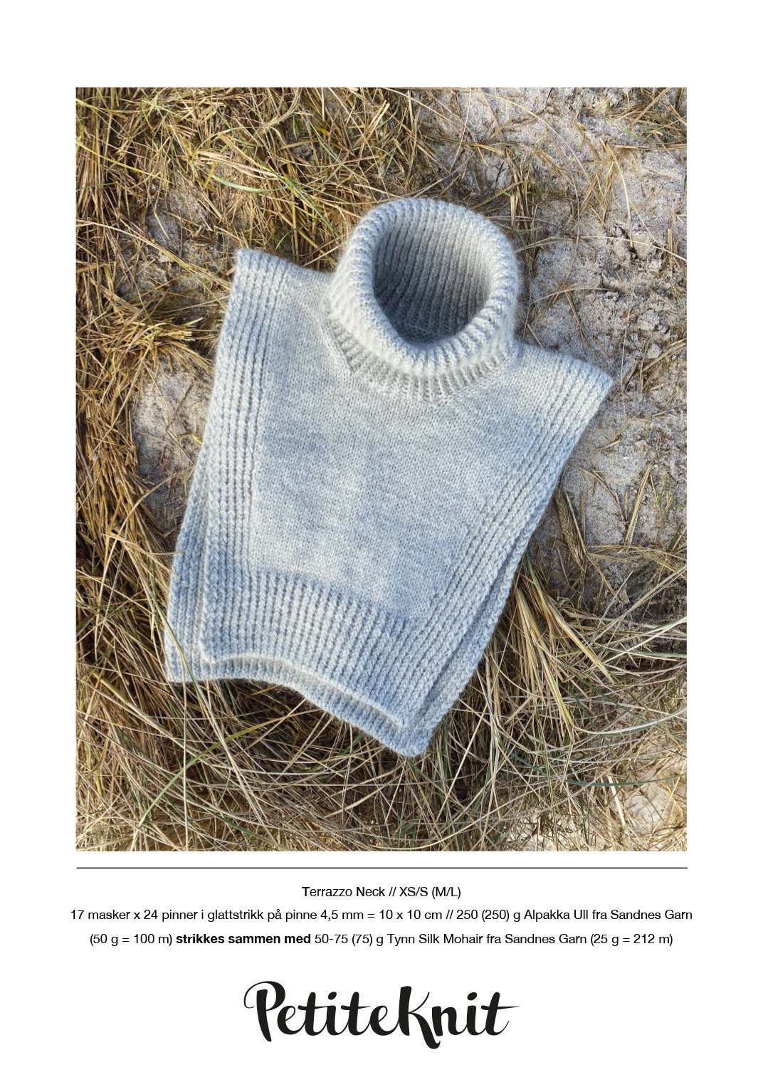 Petitknit oppskrift sjal og luer