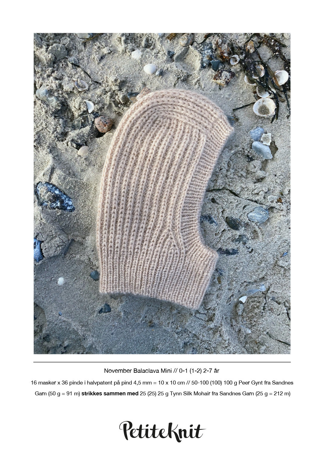 Petitknit oppskrift sjal og luer