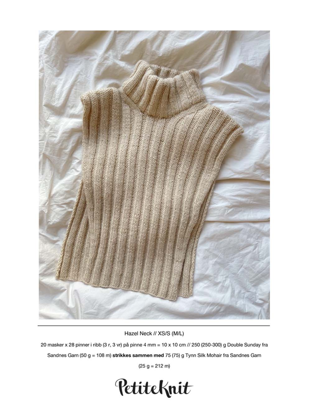 Petitknit oppskrift sjal og luer
